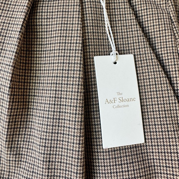 Abercrombie Curve Love Tailored Pants Sloane Brown Houndstooth Plaid 26 Short - Picture 2 of 8